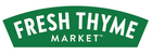 Logo for Tints of Nature stockist Fresh Thyme Market with a vibrant green thyme plant design and the store name prominently displayed.