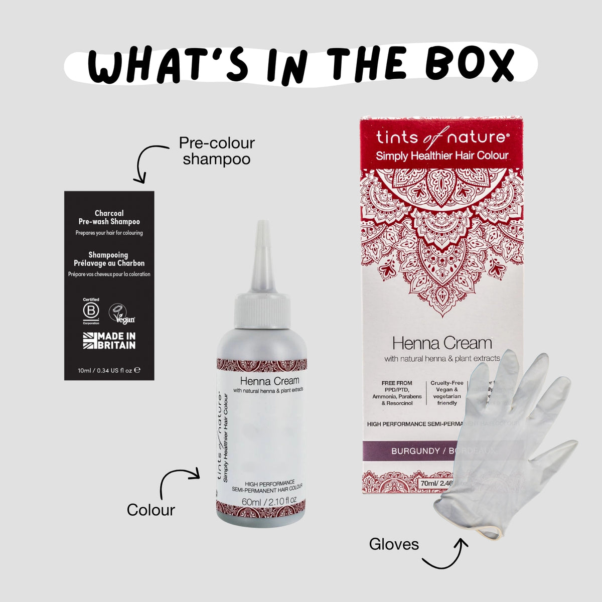 Burgundy Henna Cream Semi-Permanent Hair Dye